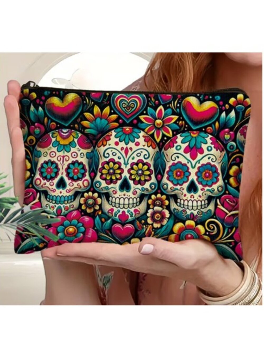 “Day of the Dead Sugar Skulls” Cosmetic Bag (BRAND-NEW & REALLY PRETTY!)